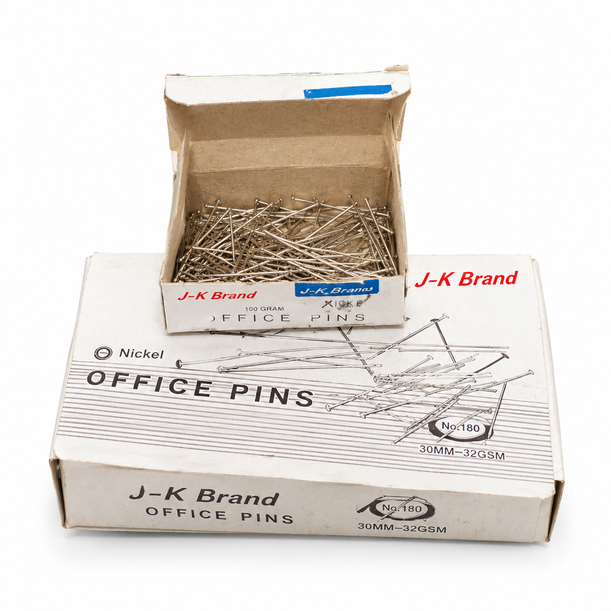 J-K Brand Office Pins 200 Gram | Nickel Plated Steel Pins for Suit Designing & Embroidery