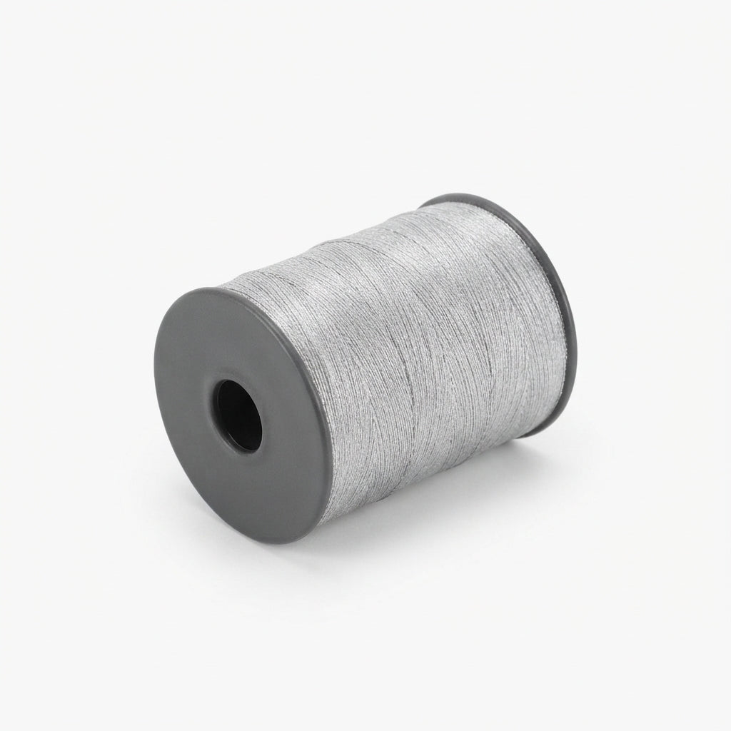 Silver  Tila Embroidery Thread – Mota 28/2 & Machine 120 | Big Size