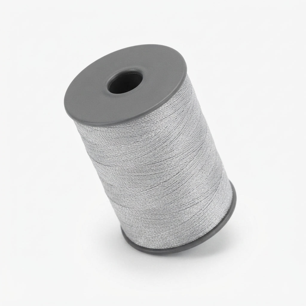 Silver  Tila Embroidery Thread – Mota 28/2 & Machine 120 | Big Size
